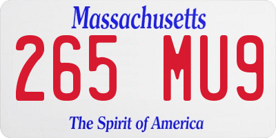 MA license plate 265MU9