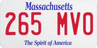 MA license plate 265MV0