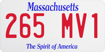 MA license plate 265MV1