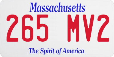 MA license plate 265MV2