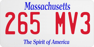 MA license plate 265MV3
