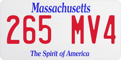 MA license plate 265MV4