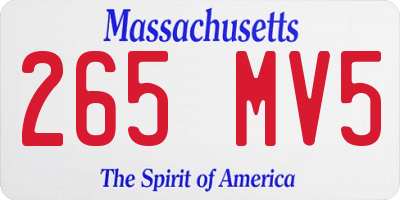 MA license plate 265MV5