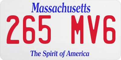 MA license plate 265MV6