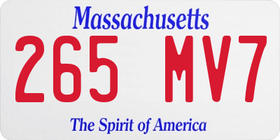 MA license plate 265MV7