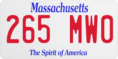 MA license plate 265MW0