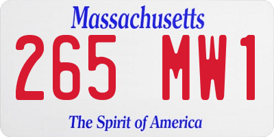 MA license plate 265MW1