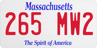 MA license plate 265MW2