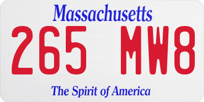 MA license plate 265MW8
