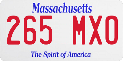 MA license plate 265MX0
