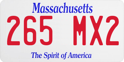 MA license plate 265MX2