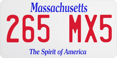 MA license plate 265MX5