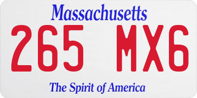 MA license plate 265MX6
