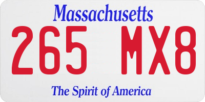 MA license plate 265MX8
