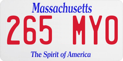 MA license plate 265MY0