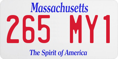 MA license plate 265MY1