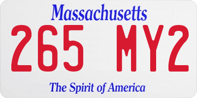 MA license plate 265MY2