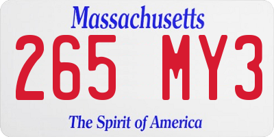 MA license plate 265MY3