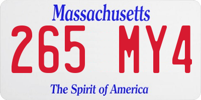 MA license plate 265MY4