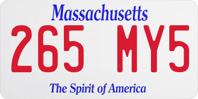 MA license plate 265MY5