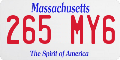 MA license plate 265MY6
