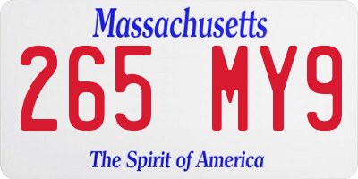 MA license plate 265MY9
