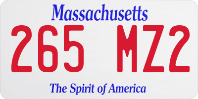 MA license plate 265MZ2