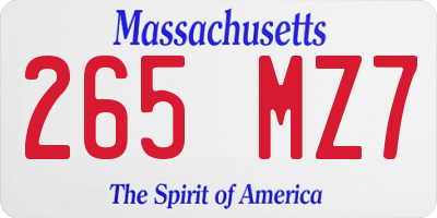 MA license plate 265MZ7