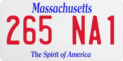 MA license plate 265NA1