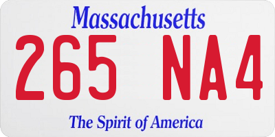 MA license plate 265NA4