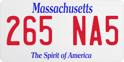 MA license plate 265NA5