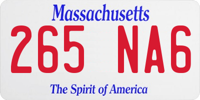 MA license plate 265NA6