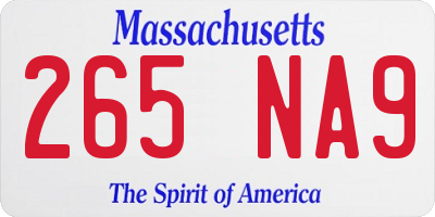 MA license plate 265NA9