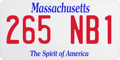MA license plate 265NB1