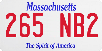 MA license plate 265NB2
