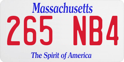 MA license plate 265NB4