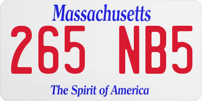 MA license plate 265NB5