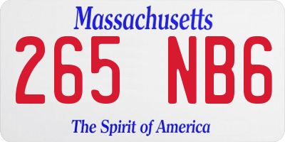MA license plate 265NB6