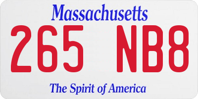 MA license plate 265NB8