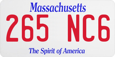 MA license plate 265NC6