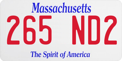 MA license plate 265ND2