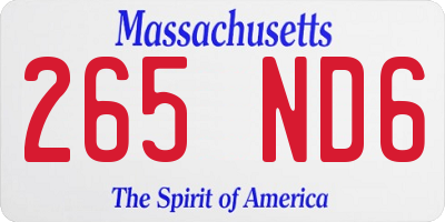 MA license plate 265ND6