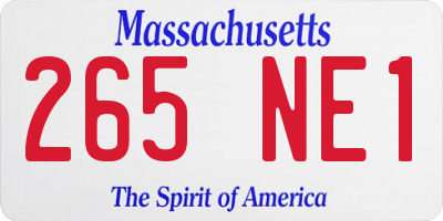 MA license plate 265NE1