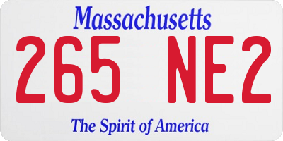 MA license plate 265NE2