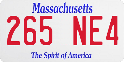 MA license plate 265NE4