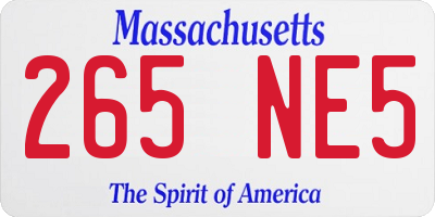 MA license plate 265NE5