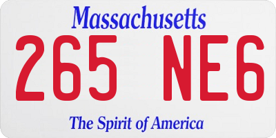 MA license plate 265NE6
