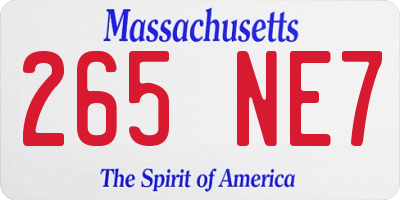 MA license plate 265NE7