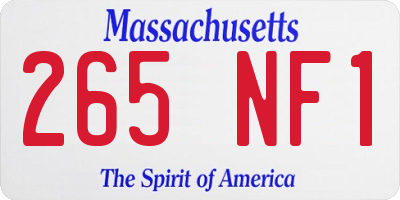 MA license plate 265NF1