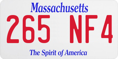 MA license plate 265NF4